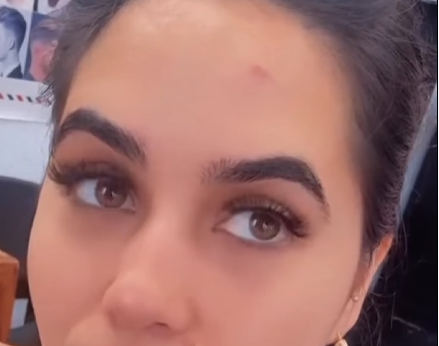 Eyebrow threading result